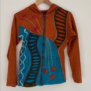 Rising International Terracotta full zip Hoodie size S